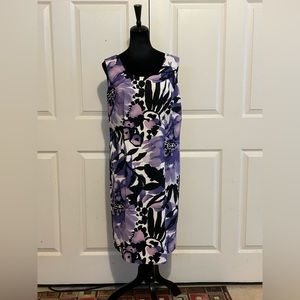 Dress Barn floral sleeveless dress size 14